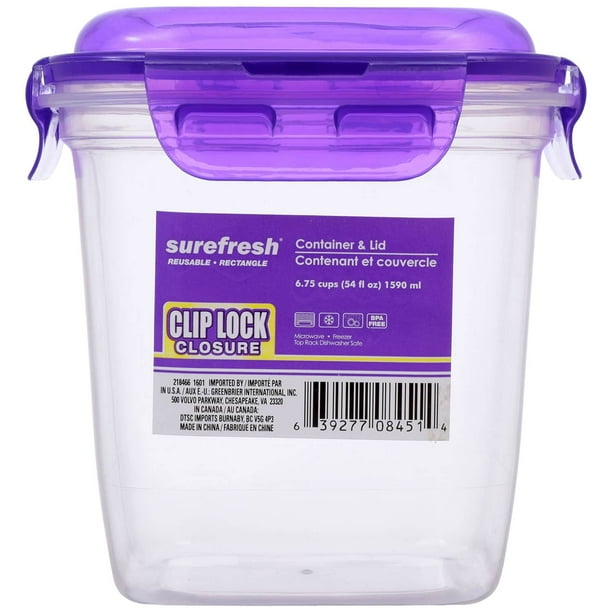 Sure Fresh Tall Rectangular Plastic Storage Boxes with ClipLock Lids