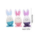 thumbnail image 3 of Easter Decorations, White Bunny Rabbit Eggs Set of 3, Small Plastic Figurines for Spring Party Favors, Table Centerpieces, Mantel Shelf Accents, Indoor Holiday Ornaments, 3 of 7