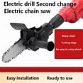 thumbnail image 2 of 6 Inch Electric Drill Modified to Electric Chainsaw Adapter Tool Portable Conversion Head Kits Woodworking Pruning, 2 of 7