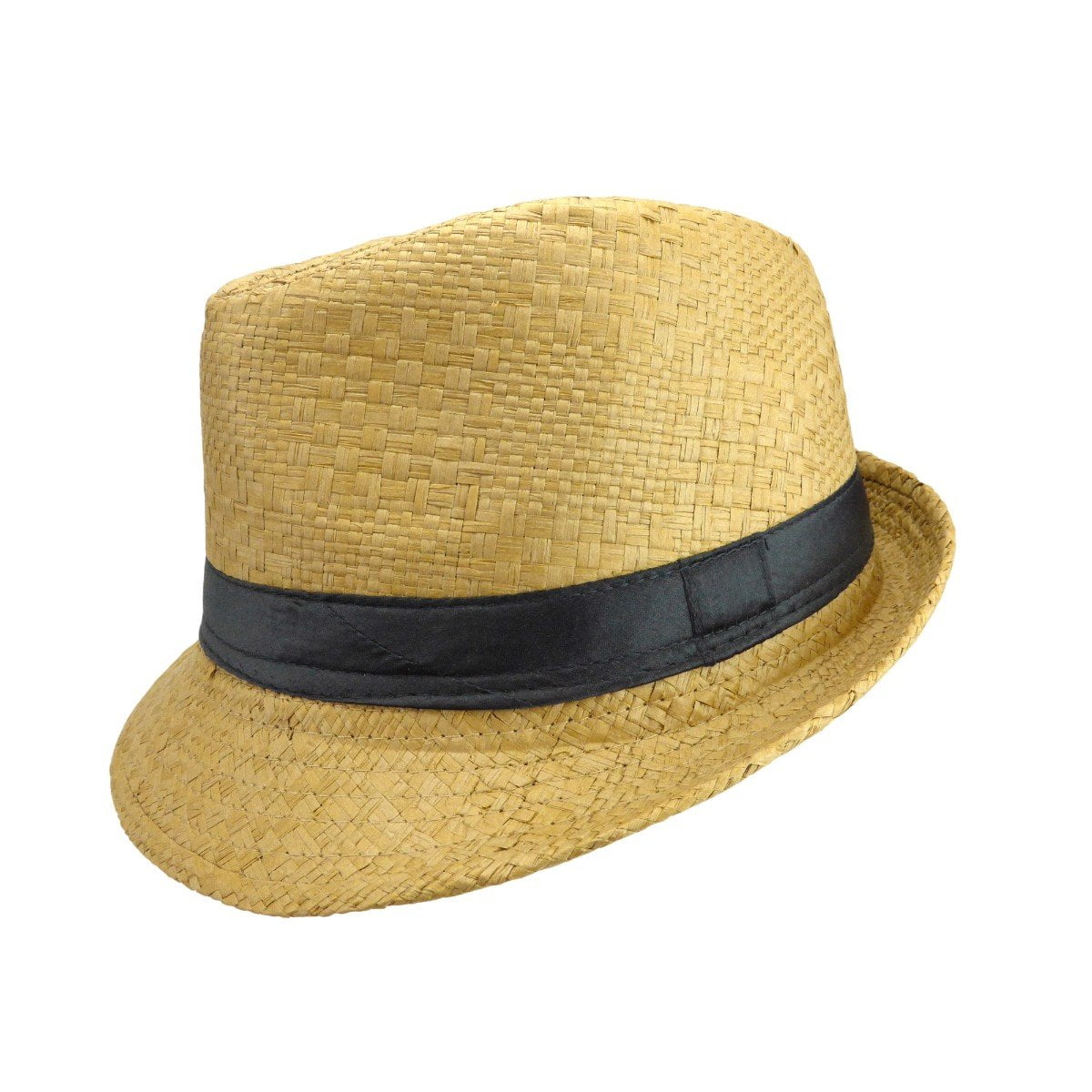 Dark Khaki Men's Fedora Straw Hat