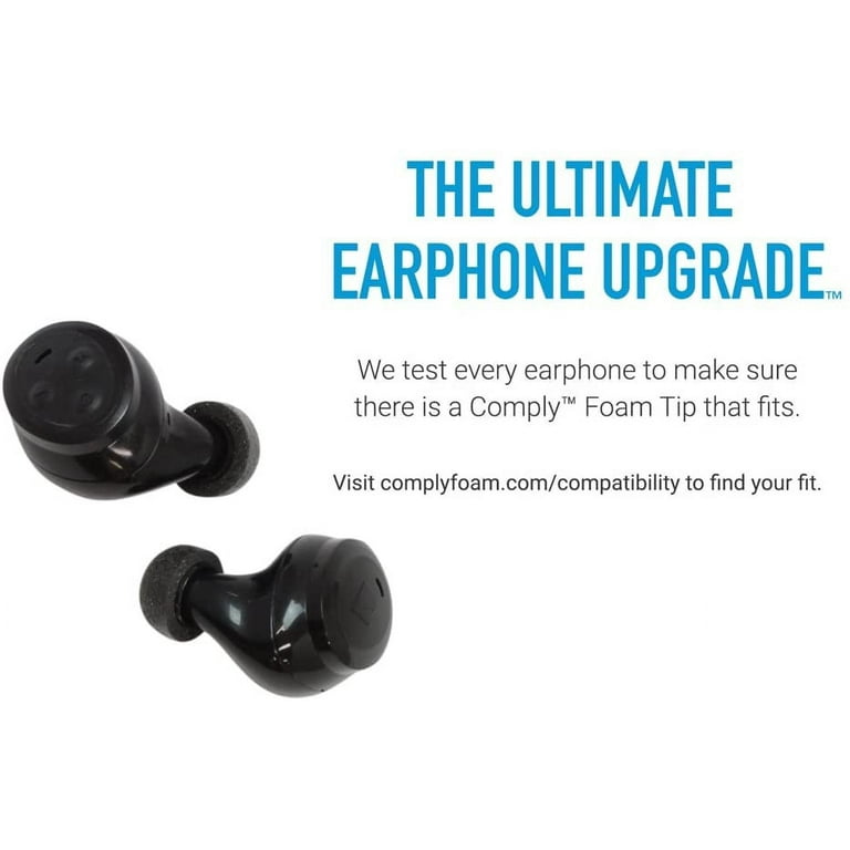 Comply TrueGrip Pro Foam Ear Tips for Sennheiser Momentum True Wireless 4 3 Technics EAH AZ80 and more. Medium 3 Pairs Black