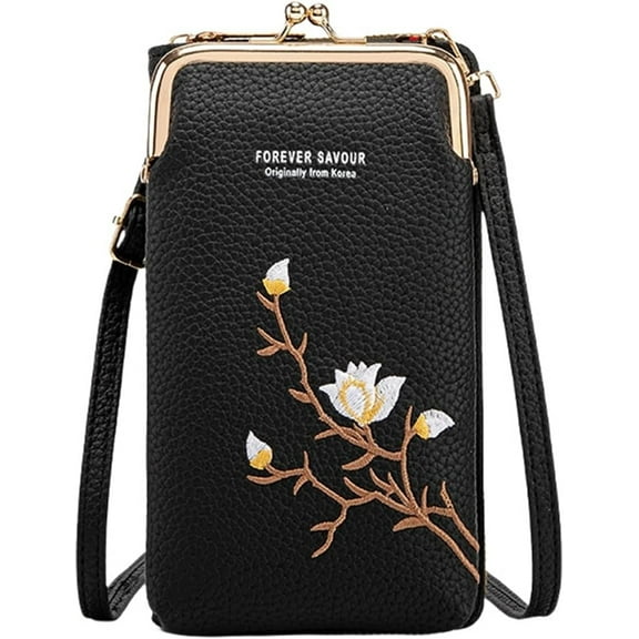Women Sling Cross-Body Wallet,Women Sling Cross-Body Wallet,Indefinitet Embroidered Small Leather Phone Bag