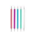 thumbnail image 1 of Graflsoa 5-Piece Dual-Ended Dotting Tool Set for Nail Art and Pottery, Multicolor Acrylic with Metal Tips, Assorted Colors, 1 of 6
