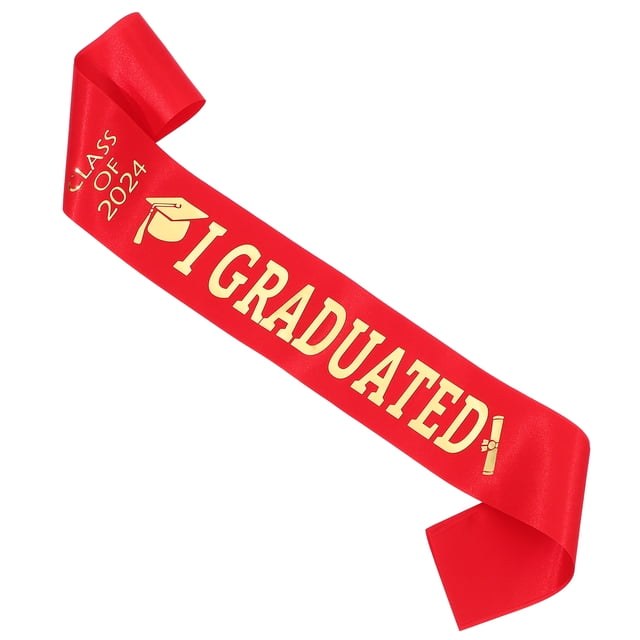 SHISUYAN Senior 2024 Satin Sash 2024 Graduation Sash Graduated Senior Cheer Cheerleader Sash Prop
