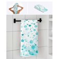 thumbnail image 6 of Turquoise Polka Dot Towel Set of 3, Soft Microfiber Bath Towels, Hand Towel, Washcloths, Modern Art Abstract Watercolor Dot Quick-Dry Absorbent Towels for Bathroom Kitchen Hotel Beach Gym Spa, 6 of 7