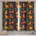 thumbnail image 2 of Ambesonne Zoo Valance & Curtain, Savannah Animal Wild Cats Motif, 55"x36", Seal Brown Dark Orange, 2 of 7