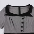 thumbnail image 6 of XFLWAM Women's Vintage 1940s Dress Retro 40s 50s Button Down Business Work A Line Cocktail Dresses Short Sleeve Formal Dress, 6 of 8