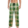 thumbnail image 2 of Pantalones de pijama largos para hombre, informales, con estampado a cuadros, holgados, deportivos, elásticos, rectos, vintage, con bolsillos, 2 of 9