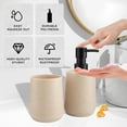 thumbnail image 2 of Bathroom Accessories Set, 2 Piece Resin Bathroom Accessory Set with Soap Dispenser and Toothbrush Holder for Modern Bathroom Decor (Beige), 2 of 4
