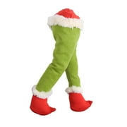 Black Friday Seals Christmas Decorations,15.7 Inches Christmas Thief Stole Christmas Grinch Burlap Pose-able Plush Legs for Christmas Decorations Stuffed Legs Toy Doll for Christmas Tree Front Door