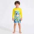 thumbnail image 2 of uikmnh Kids Swimsuits Boys Sun Protective Swimwear Set Long Sleeve Rash Guard and Swim Shorts with Cartoon Print for Toddlers Size:5-6 Years, 2 of 9
