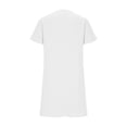 thumbnail image 6 of longantii Summer Dresses for Women 2026 V-Neck Casual Sundresses T-Shirt Cotton Mini Dress Vacation Outfits Short Sleeve Tees White M, 6 of 6
