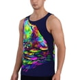 thumbnail image 2 of Easygdp Howling Wolf Men's Tank Top, Sleeveless Muscle T Shirts, Breathable, Quick-Dry, Loose for Gym, Running, Fitness - Medium, 2 of 9