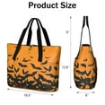 thumbnail image 3 of Tote Bag for Women - Halloween Bat Silhouette Pattern Shoulder Bag - Large Utility Work Duffle Bag with Zipper Handbag for Travel, Work, Sprots, 3 of 5