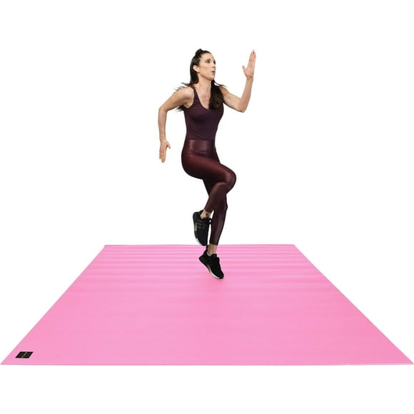 Square36 LARGE Exercise Mat Thick 8 Ft x 6 Ft (96"x72"), Gym Flooring Non-Toxic Cardio Workout Mat. Designed For Use With or Without Shoes. Ideal for Plyometrics, MMA, Cardio, HIIT, TAM.