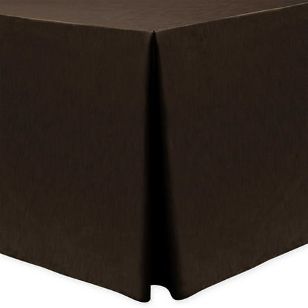 

Ultimate Textile (2 Pack) Shantung - Majestic 4 ft. Fitted Tablecloth - for 24 x 48-Inch Banquet and Folding Rectangular Tables 36 High Espresso Dark Brown