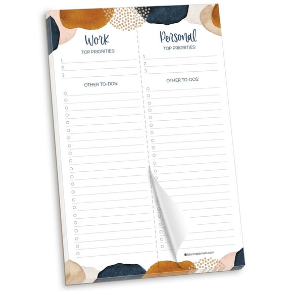 bloom daily planners Planning Pad, Work & Personal To-Do List, 6" x 9"