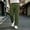 Army Green, variant on Men Lightweight Quick Dry Straight Leg Pants Sevevn Elastic Drawstring Waist Slant Side Pockets Solid Loose Fit Trousers For Daily Commuting Walking And Outdoor Casual Activities