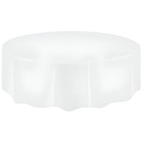 AUQ Round Waterproof Vinyl Table Cloth,Buffalo Flannel Backed Tablecloth,Wipeable Plastic Table Cover for Dinner,Kitchen,Picnic