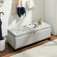 thumbnail image 3 of Modern Velvet Upholstered Storage Ottoman, Button Tufted Bench Seat for Living Room Entryway Bedroom, 3 of 10