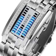 thumbnail image 1 of UDIYO Men Women Creative Stainless Steel LED Date Bracelet Watch Binary Wristwatch, 1 of 6