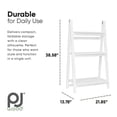 thumbnail image 3 of PJ Wood 3 Tier Foldable Bookshelf Wooden Storage Rack Display Stand for Home Office, White, 3 of 11