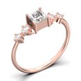 thumbnail image 3 of Anniversary Ring Minimalist 0.75 Carat Princess Cut Diamond Moissanite Engagement Ring, Dainty Wedding Ring in 10k Solid Rose Gold, Gift For Her, Promise Ring, 3 of 3