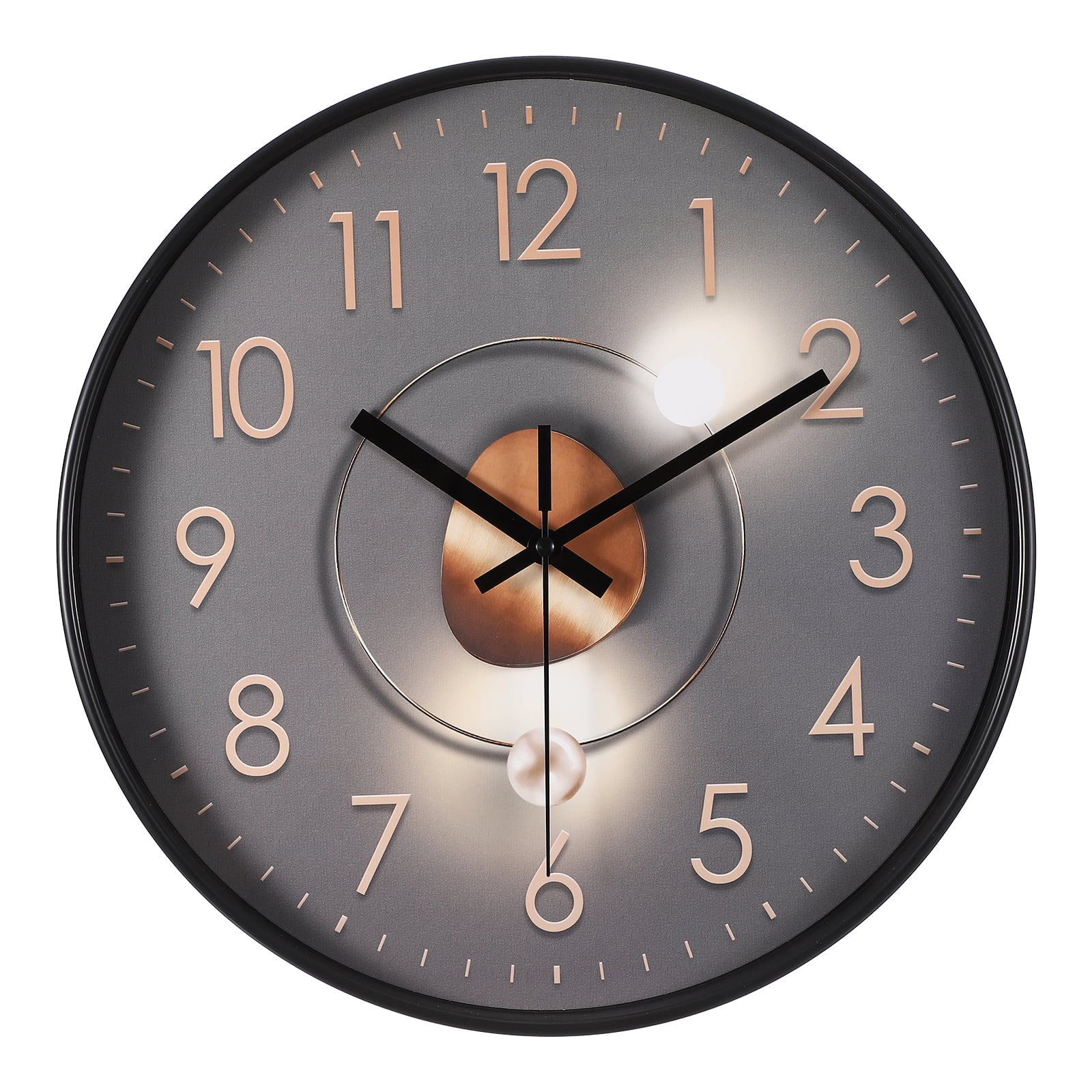 Uxcell 12 Inch Modern Wall Clock, Silent Non-Ticking Wall Clocks Sweep Mechanism Battery Operated Modern Style for Office Home Living Room Kitchen Decoration, Silver Gray Orange