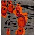 thumbnail image 3 of SAFAVIEH Soho Daisy Abstract Wool Runner Rug, Grey/Orange, 2'6" x 6', 3 of 3