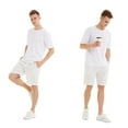 thumbnail image 5 of QPNGRP Men's Linen Cotton Casual Classic Fit Shorts Flat Front Drawstring Summer Beach Shorts with Pockets White XXL, 5 of 5