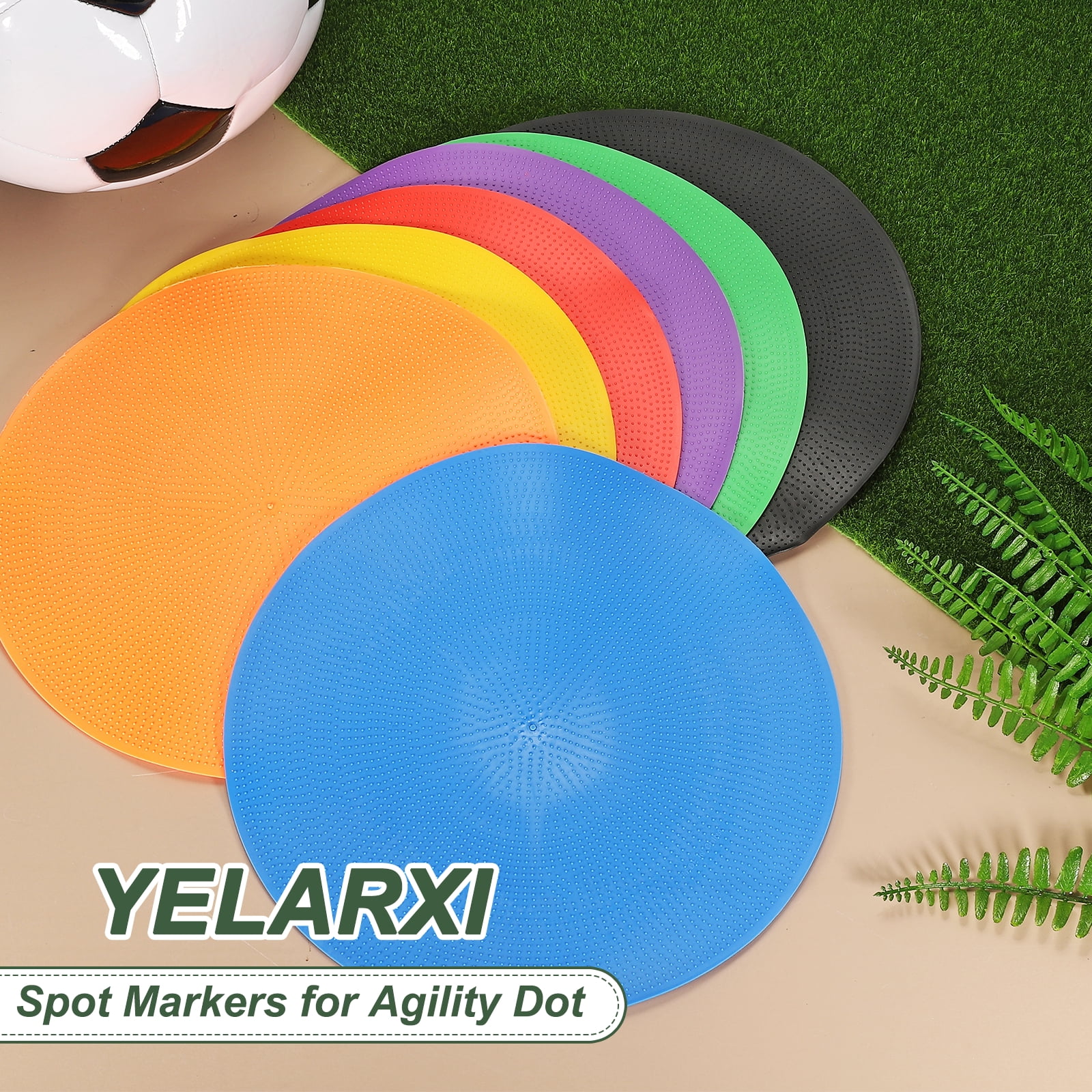 Uxcell Spot Markers for Agility Dot, Non-Slip Poly Spots Floor Dots 9 In & 6 Pcs & 6 Colors -Fitting for (Gym/Sports/Training)
