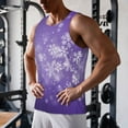 thumbnail image 5 of Balery Snowfall Sky White Purple Pattern Men's Workout Tank Top Gym Muscle Tee Fitness Bodybuilding Sleeveless T Shirt Quick Dry Fit Muscle Tank Top Slim-Fit Tank-Large, 5 of 7