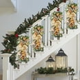 thumbnail image 3 of Christmas Swags for Front Door 11.7 Inch, Prelit Artificial Winter Garland with Bow, Balls, and Pinecones for Stair Railing, Wall, Window, Fireplace Xmas Decorations, 3 of 7