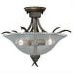 Vaxcel Monterey 16.5-in W Bronze Rustic Bowl Semi Flush Mount Ceiling Light Clear Glass