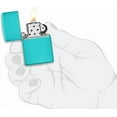 thumbnail image 6 of Zippo Lighter - Personalized Custom Message Engrave on Classic with Zippo Logo Windproof Lighter (Flat Turquoise 49454), 6 of 7