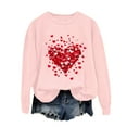 thumbnail image 4 of Sweaters For Women Valentine's Day Oversized Love Heart Tee Shirt Long Sleeve Pullover Tops Heart Graphic Print For Anniversary Dating And School 3Xl Womens Sweaters, 4 of 4