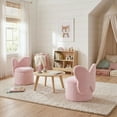 thumbnail image 3 of Guyou Cute Kids Storage Stool, Upholstered Kids Reading Chair with Butterfly Shaped Back, Faux Fur Toddler Chair with Storage for Playroom Kindergarten Bedroom, Pink, 3 of 9