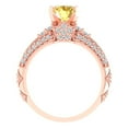 thumbnail image 4 of 1.99 ct Brilliant Round Cut Yellow Zircon 14k Rose Gold Solitaire with Accents Engagement Bridal Wedding Ring Band Set size 7.75, 4 of 7