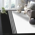 thumbnail image 5 of Area Rug 2'7''x5' Modern Art Black White Simple Striped Farmhouse Washable Area Rugs Non Shedding Floor Carpet Rubber Backing Non-Slip Indoor Mats for Living Room Bedroom Kitchen, 5 of 8