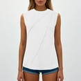 thumbnail image 2 of JAKANYQ T-Shirts pour Femmes, T-Shirt d'Été Uni Col Rond Sans Manches Ample Tendance, 2 of 5