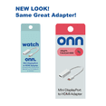 thumbnail image 6 of ONN. Mini DisplayPort to HDMI Female Adapter, White Color, 6 of 6