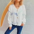 thumbnail image 1 of Hot6sl Womens Knitted Cardigan Sweater Jacket V-neck Sweater, 1 of 6