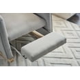 thumbnail image 5 of Cotton Linen Fabric Nursery Rocking Chair With Adjustable Footrest, Upholstered Glider Armchair with Safe Solid Wood Base and Side Pocket for Living Room Bedroom (Light Gray), 5 of 8
