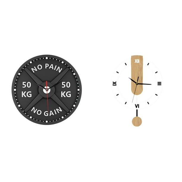 Reloj De Pared 3D Decorativo Creativo, Adorno Silencioso Con Números Romanos Grandes, Reloj Colgante Para Gimnasio En Casa, Entrenamiento De Culturismo.