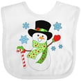 thumbnail image 3 of Inktastic Christmas Snowman in Top Hat with Candy Cane Boys or Girls Baby Bib, 3 of 4