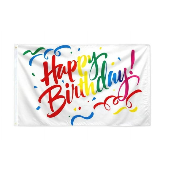 Happy Birthday (Colors) Flag 3x5ft Poly