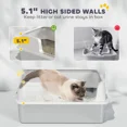 thumbnail image 5 of Stainless Steel High Sided Cat Litter Box for Large Cats, Odor Resistant Easy Clean Metal Litter Pan with Raised Edges, 5 of 10