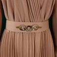 thumbnail image 3 of Midi Dress for Women Church Dress Fashion High Waist Business Casual Dress Cocktail with Belt Khaki S, 3 of 8