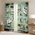 thumbnail image 2 of Vintage Black Green Curtains Horse Highland Bull Blackout Curtains, Sheep Goat Rooster Curtains & Drapes Duck Bird Chicken Bedroom Curtains Farmhouse Animal Window Treatments Farm Style Room Decor, 2 of 5