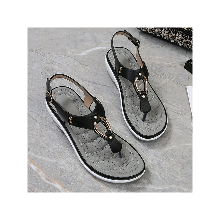 SIMANLAN Sandals Women Wide Width Flip Flops Ladies Arch Support